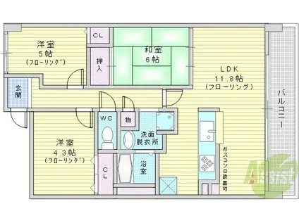 MINOO HILLS(3LDK/4階)の間取り写真