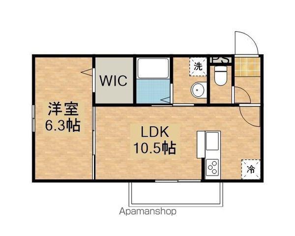 HONULEA仙北(1LDK/3階)の間取り写真