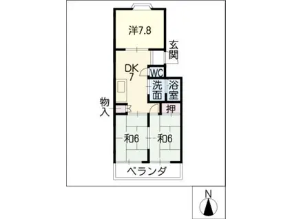 レジデンス新清洲(3DK/2階)の間取り写真