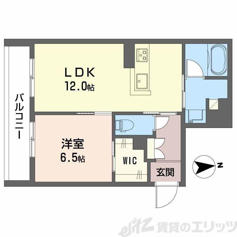シャーメゾンエラブル 梅田北(1LDK/2階)の間取り写真