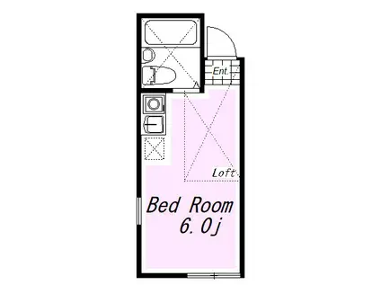 ユナイト野島リオプラテンセ(ワンルーム/2階)の間取り写真