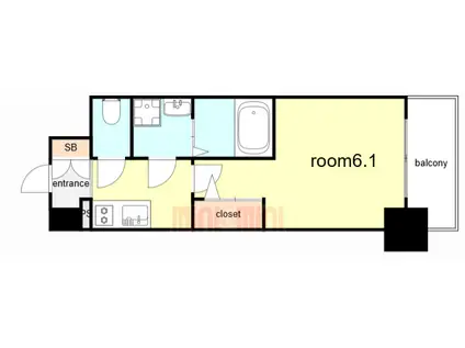 エスリード神戸ラ・コスタ(1K/3階)の間取り写真