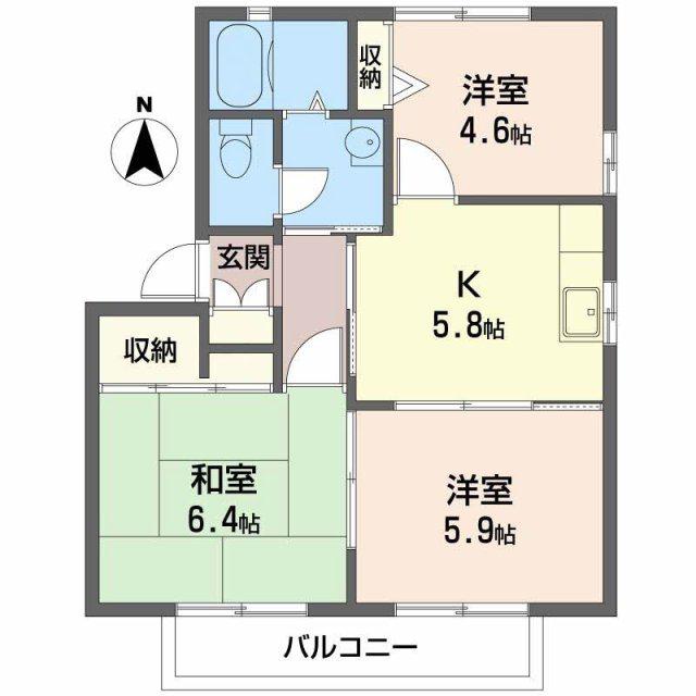 ディアス21(3K/2階)の間取り写真