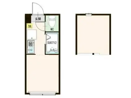 ハーモニーテラス大森西II(ワンルーム/2階)の間取り写真