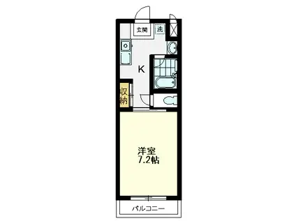 アメニティコウヤマ第15ガーデン(1K/2階)の間取り写真