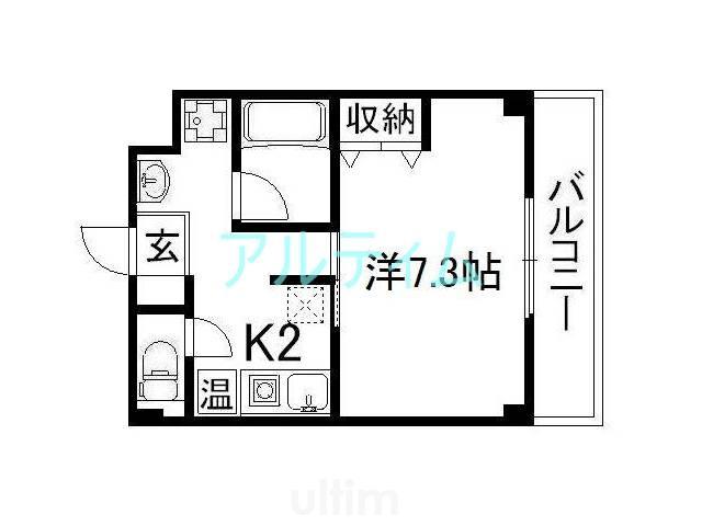 セレーノ大宮(1K/1階)の間取り写真