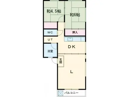 ランマンション(2LDK/3階)の間取り写真