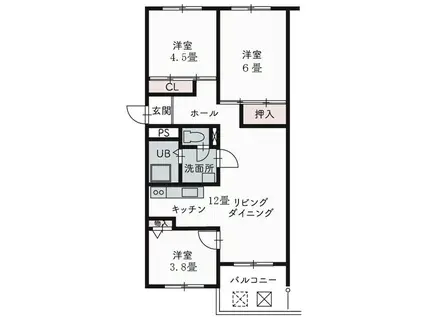 芦屋浜高層1号棟(3LDK/5階)の間取り写真