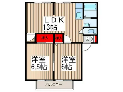 アップロード(2LDK/1階)の間取り写真