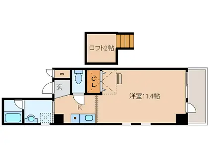 協栄ビル(1K/4階)の間取り写真