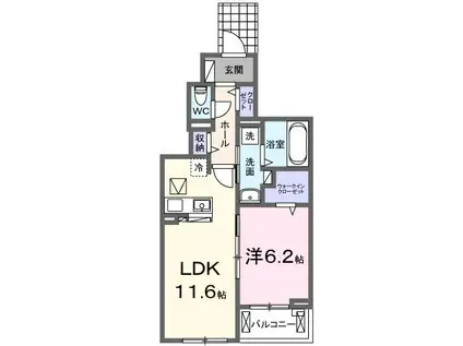 グランデール(1LDK/1階)の間取り写真