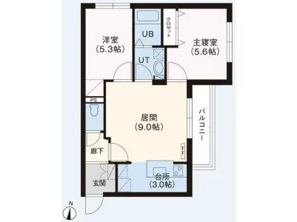 サクラガーデン北35(2LDK/3階)の間取り写真