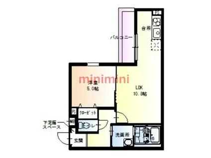 フジパレス豊里III番館(1LDK/3階)の間取り写真