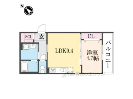 リプラス・石田(1LDK/3階)の間取り写真