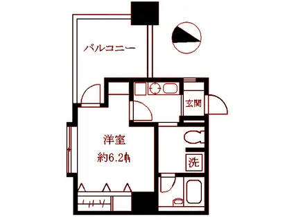 NSK2ND(1K/9階)の間取り写真