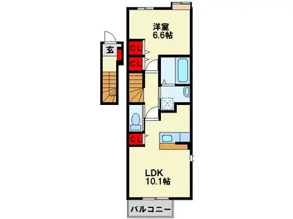 プランドール セゾンI(1LDK/2階)の間取り写真