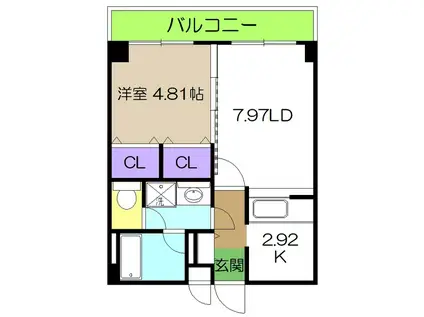 アドレスハリマヤ(1LDK/4階)の間取り写真