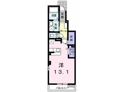 ブラウェフェーゲル(1K/1階)の間取り写真