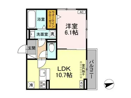 アーククレール(1LDK/2階)の間取り写真
