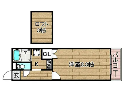 エトワールMTIII(1K/4階)の間取り写真