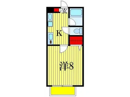 ファミリエールエム船橋法典(1K/2階)の間取り写真