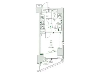 レーヴ飛鳥山フェルクルール(1K/7階)の間取り写真