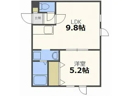 アパシオ439(1LDK/1階)の間取り写真