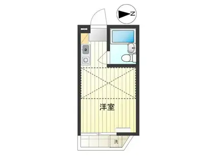 サンリバーハイム(ワンルーム/2階)の間取り写真