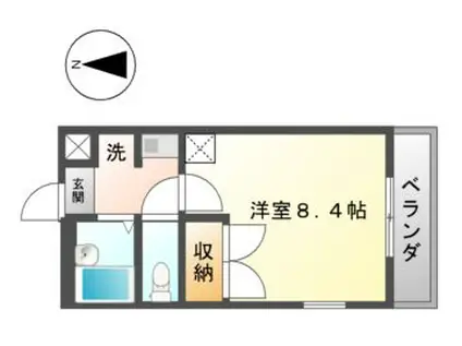 ALLURE(1K/2階)の間取り写真