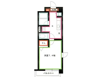 ヴィクトアール吉野(1K/2階)の間取り写真
