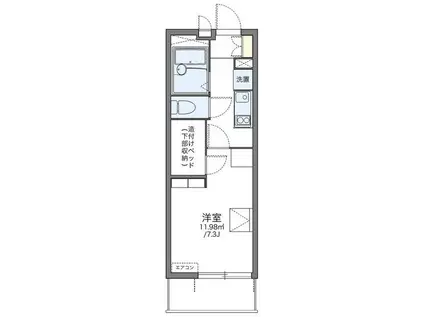 レオパレスすゞの木(1K/1階)の間取り写真