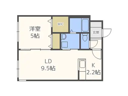 RITZ GRANDE大通(1LDK/2階)の間取り写真