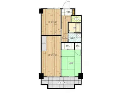 足立インターハイツ(2LDK/5階)の間取り写真