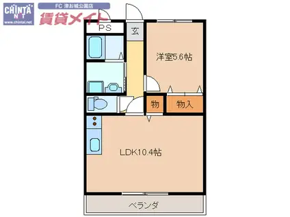 リベルタ・クオーレ利平治(1LDK/1階)の間取り写真