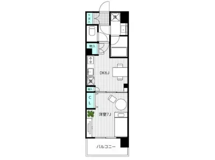 レーベン川口並木ヴェルティア(1DK/2階)の間取り写真