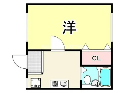 シャトー北大物(1K/2階)の間取り写真