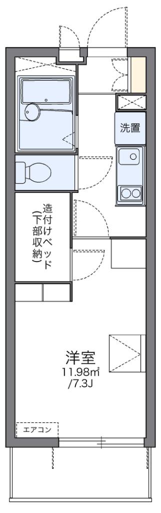 レオパレスミルキーウェイ(1K/3階)の間取り写真