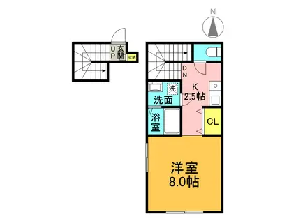 トレミー(1K/2階)の間取り写真