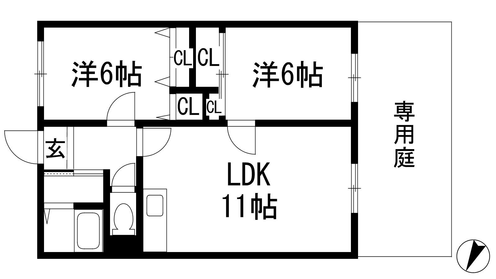 シャルマン萩(3DK/2階)の間取り写真