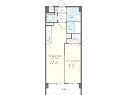 GRAND CHARIOT(1LDK/1階)の間取り写真