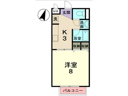 グランメールドルフ(1K/1階)の間取り写真