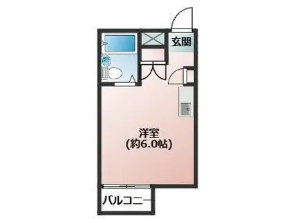 パルハウス丸善(ワンルーム/2階)の間取り写真