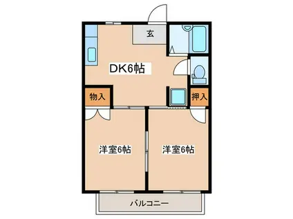 コート中野(2DK/2階)の間取り写真