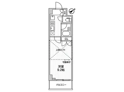 アパートメンツ練馬北町(1K/9階)の間取り写真