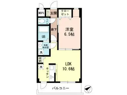 エクセルコート(1LDK/3階)の間取り写真