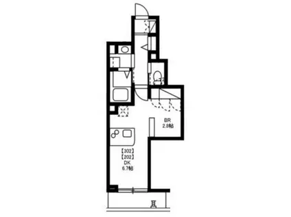 PEACE(1DK/2階)の間取り写真