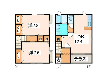 アミーゴ池尻 A・B・C・D・E(2LDK/1階)の間取り写真