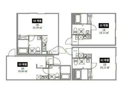 CLAUDIA SHIBAMATA(ワンルーム/2階)の間取り写真