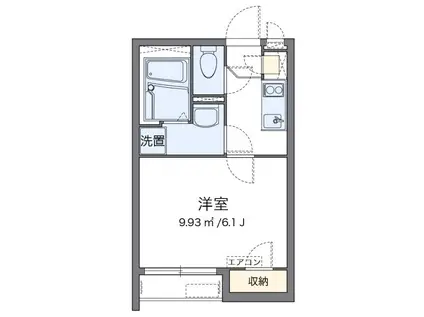グリーンヒルズII(1K/2階)の間取り写真