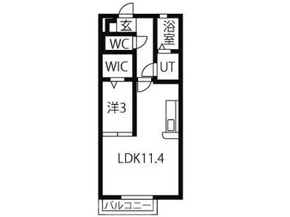 ゼフィール小人町B棟(1LDK/1階)の間取り写真